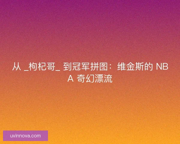 从 _枸杞哥_ 到冠军拼图：维金斯的 NBA 奇幻漂流